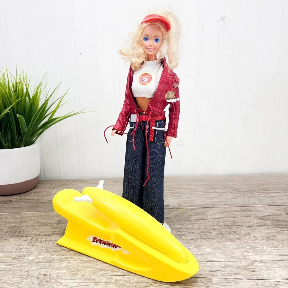 Mattel BAYWATCH Barbie Lifeguard Barbie Doll, 1994‎ with Jetski